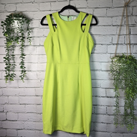 Greylin Apple Green Sheath Party Dress, Cutouts, Womens Med EUC - Picture 1 of 7